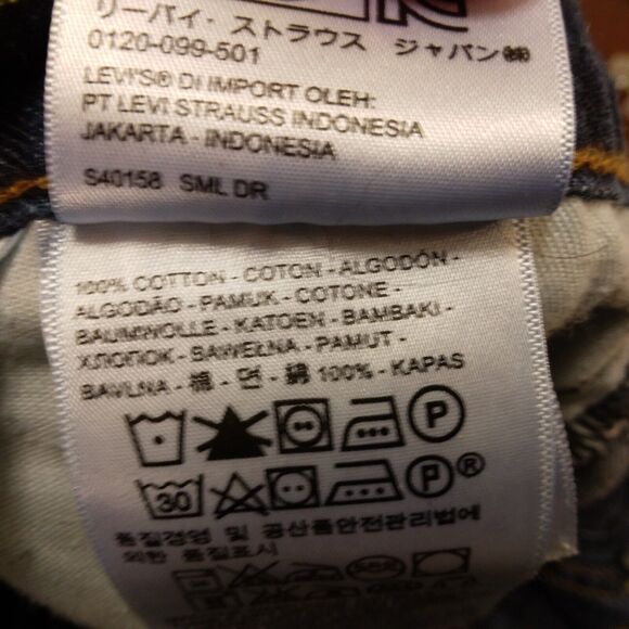 Levi's 505 jeans mens 32x34 blue denim dark wash straight leg Strauss regular - Picture 8 of 10